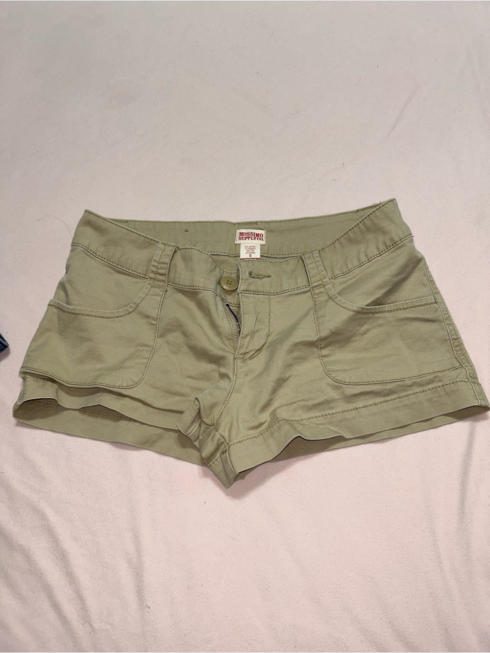Khaki colored Women's Stretch Cotton Shorts